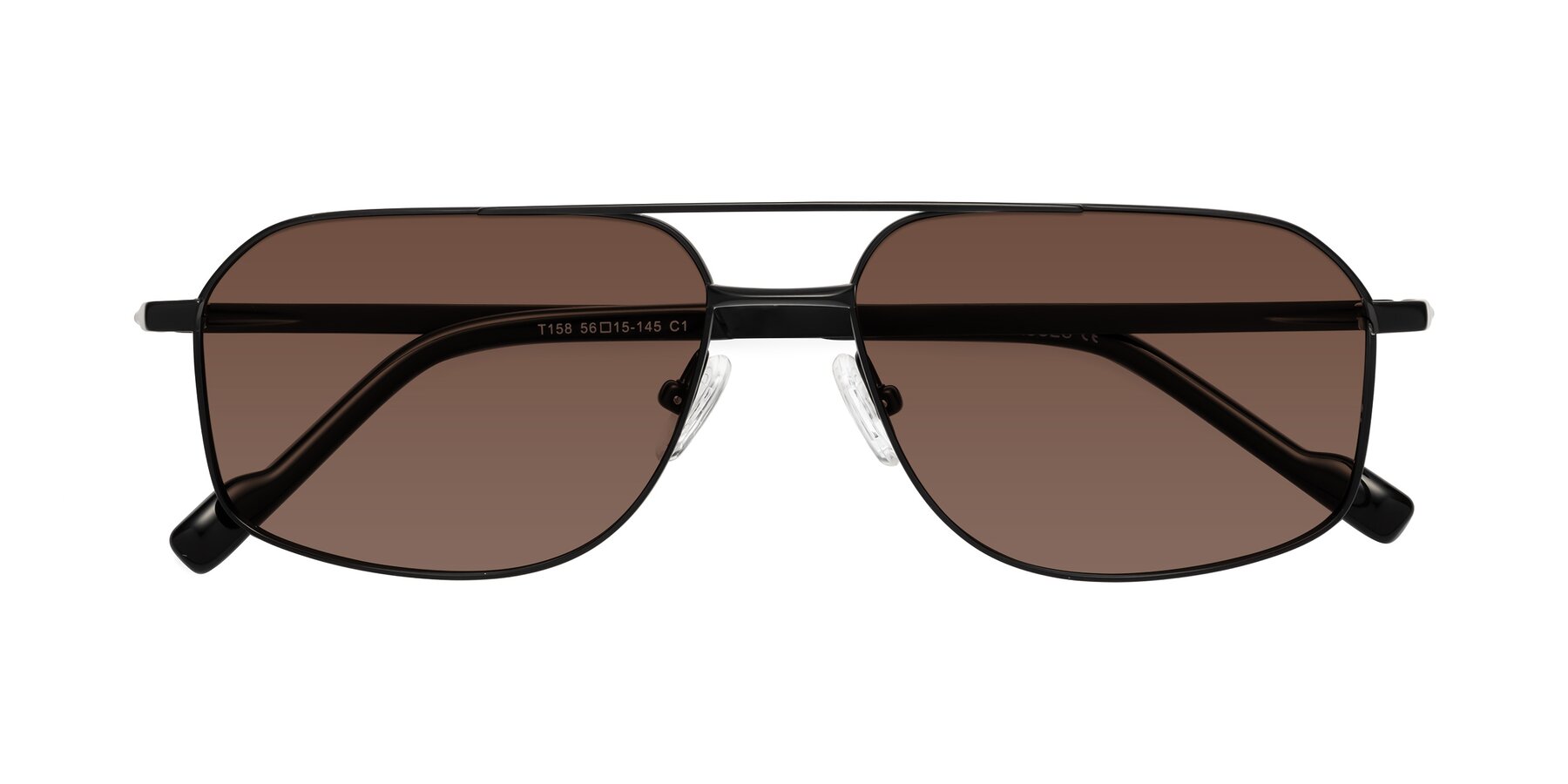 Folded Front of Perine in Black with Brown Tinted Lenses