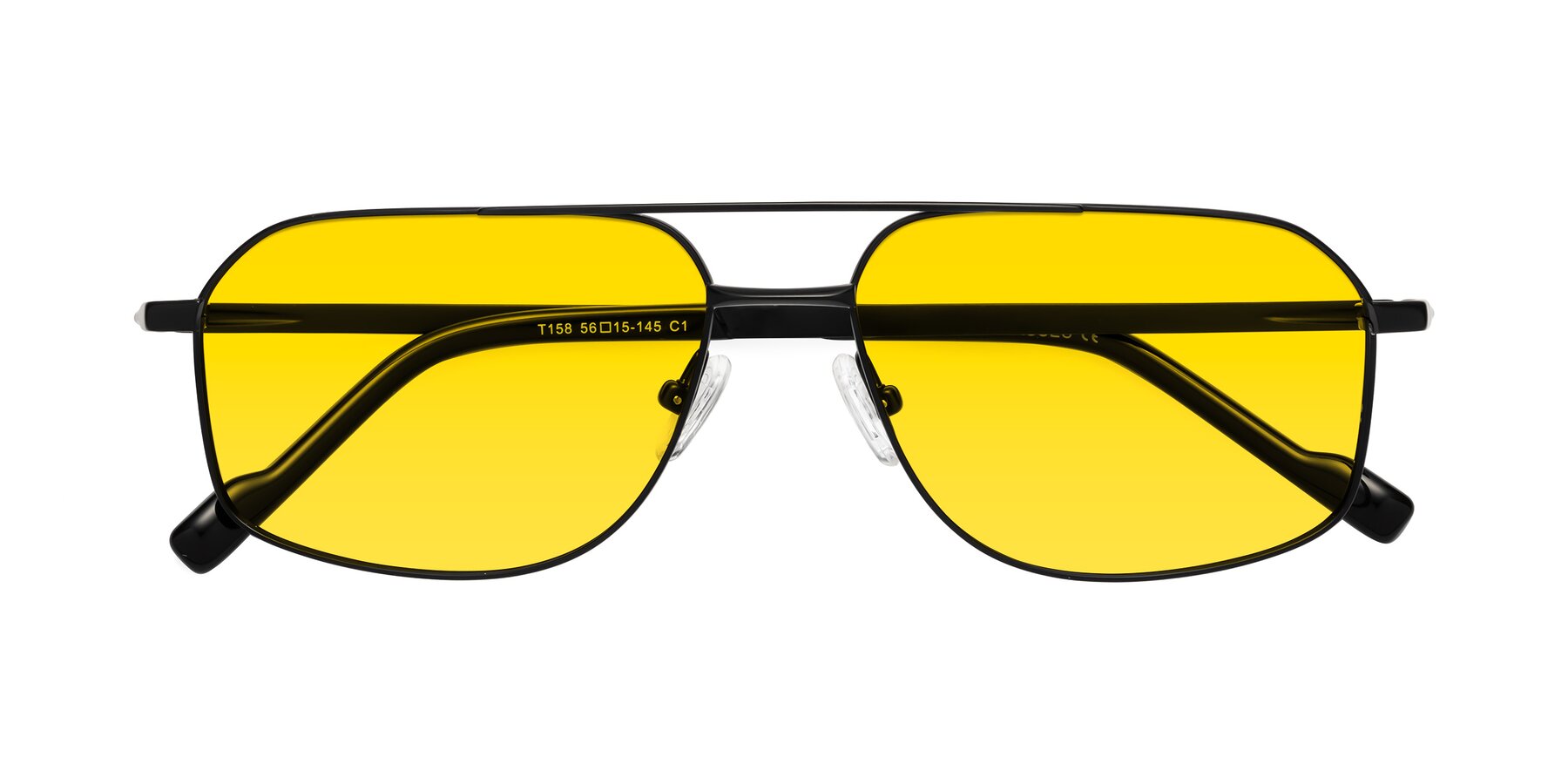 Folded Front of Perine in Black with Yellow Tinted Lenses