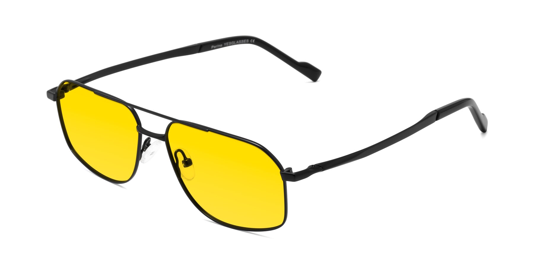Angle of Perine in Black with Yellow Tinted Lenses