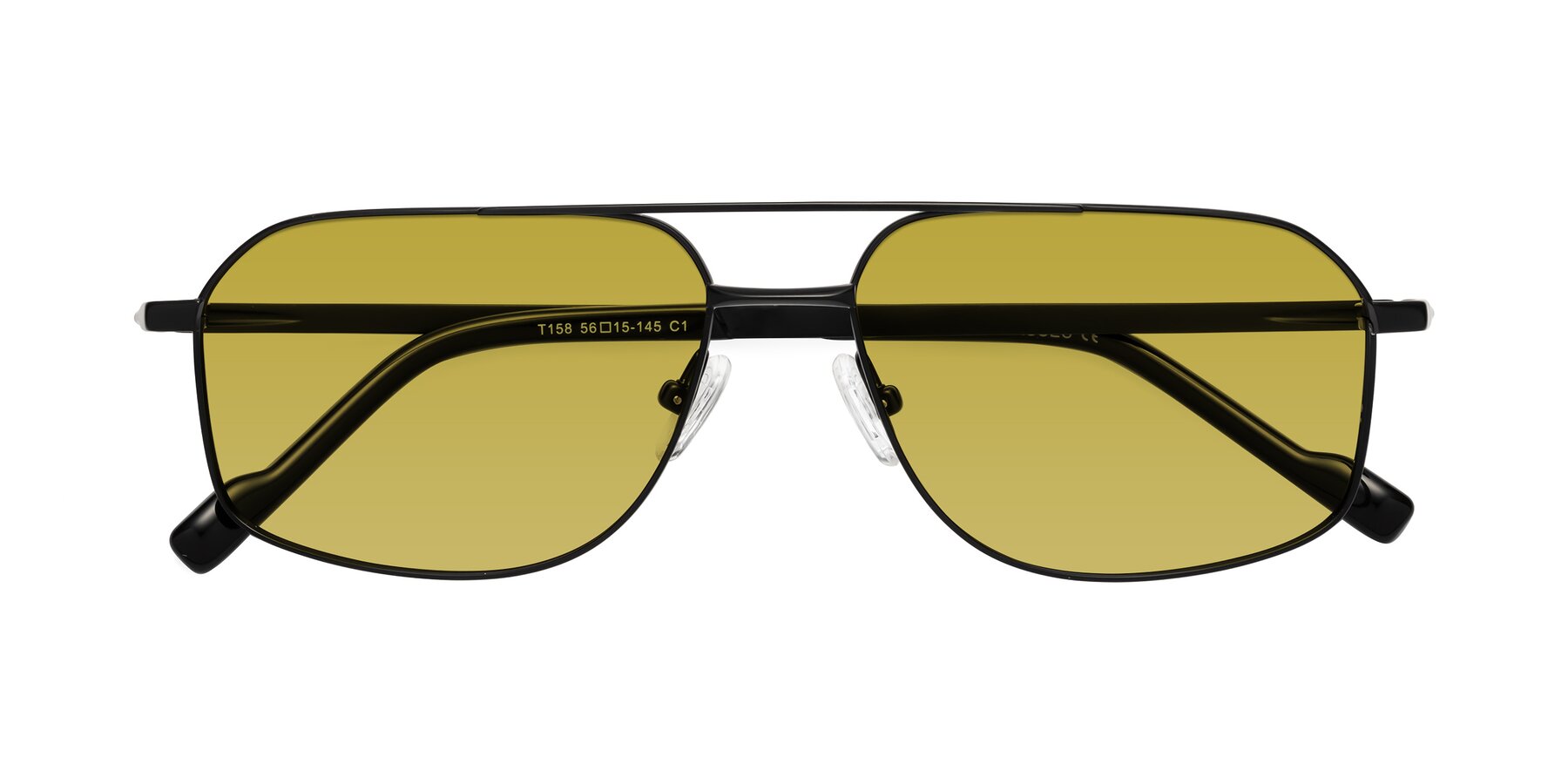 Folded Front of Perine in Black with Champagne Tinted Lenses