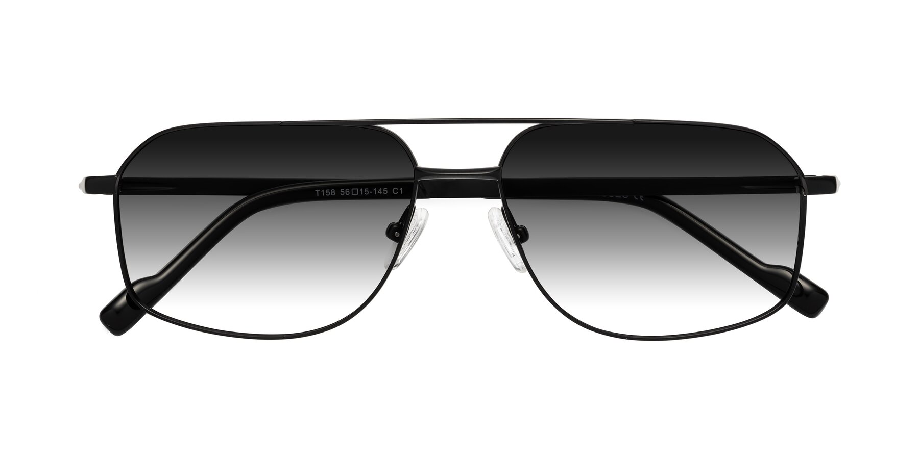 Folded Front of Perine in Black with Gray Gradient Lenses