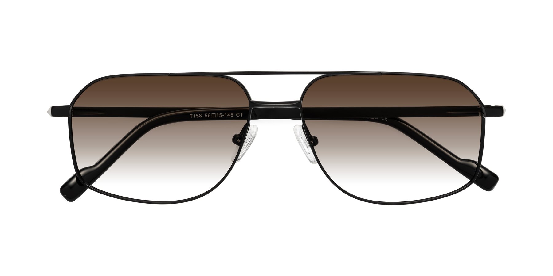 Folded Front of Perine in Black with Brown Gradient Lenses