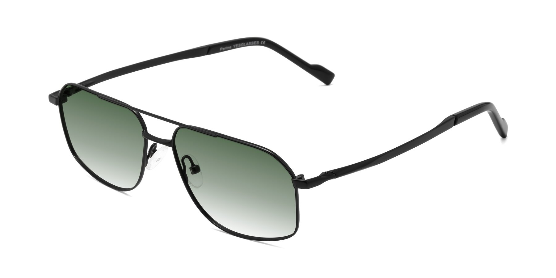 Angle of Perine in Black with Green Gradient Lenses