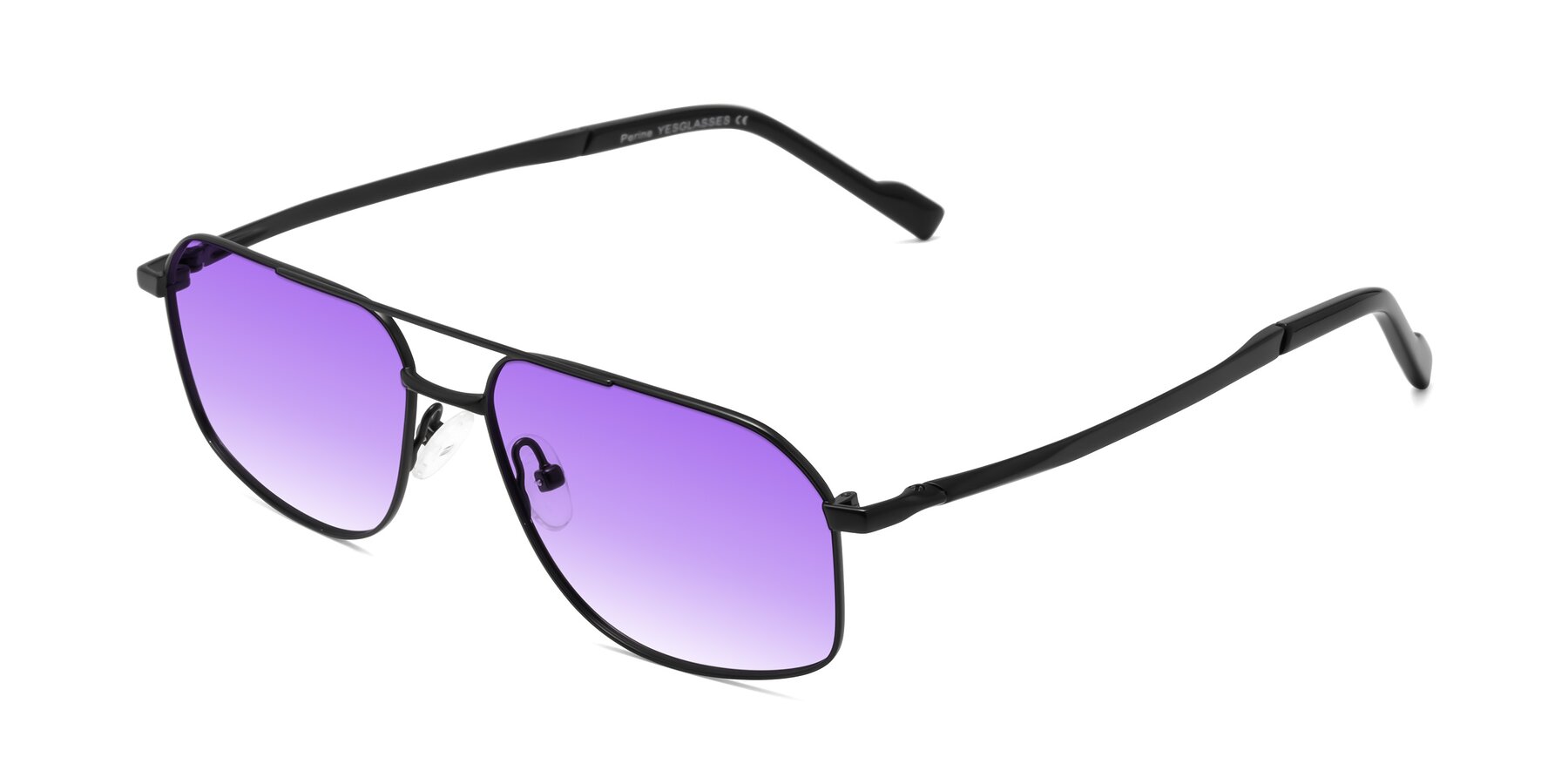 Angle of Perine in Black with Purple Gradient Lenses