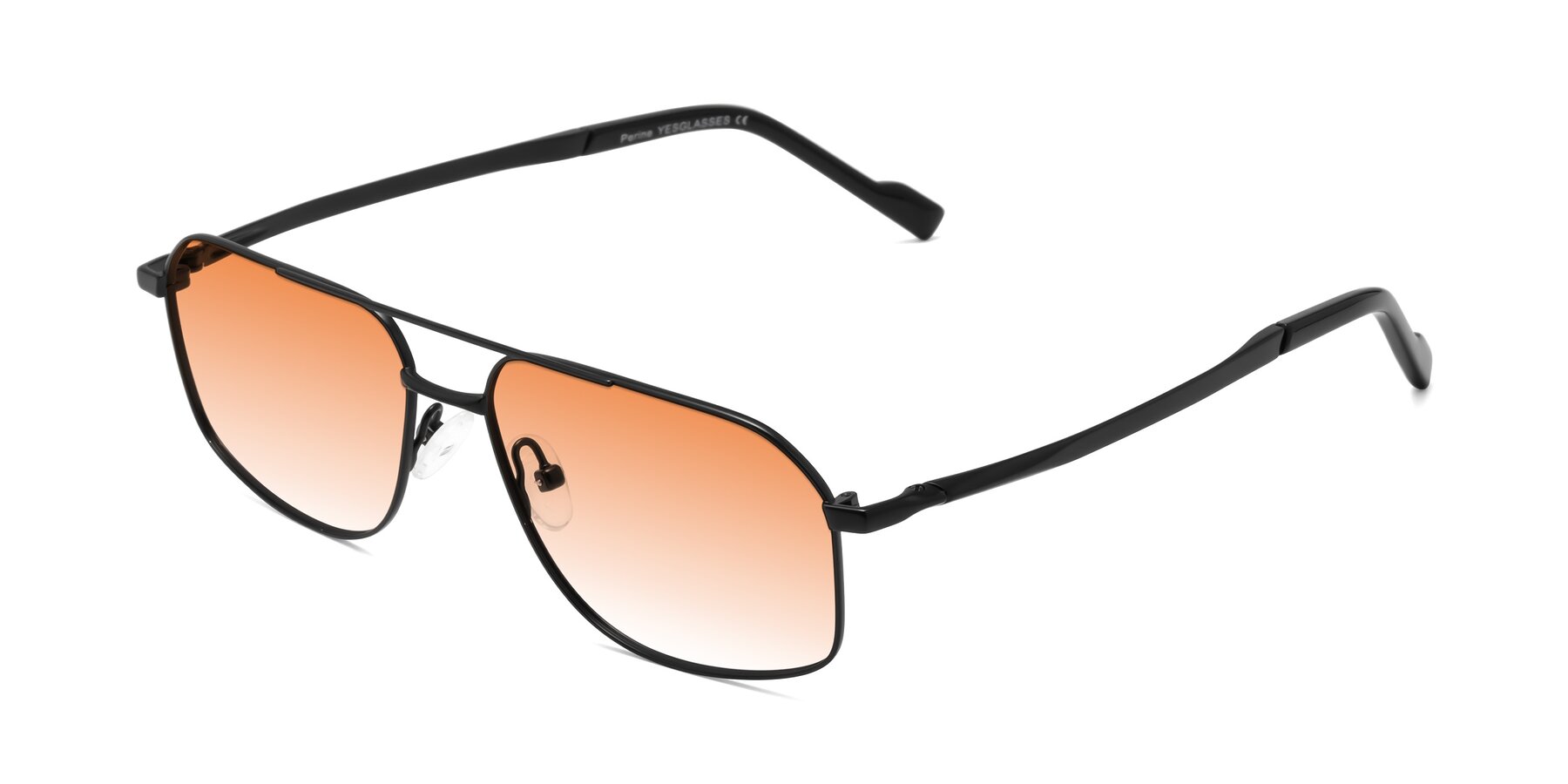 Angle of Perine in Black with Orange Gradient Lenses