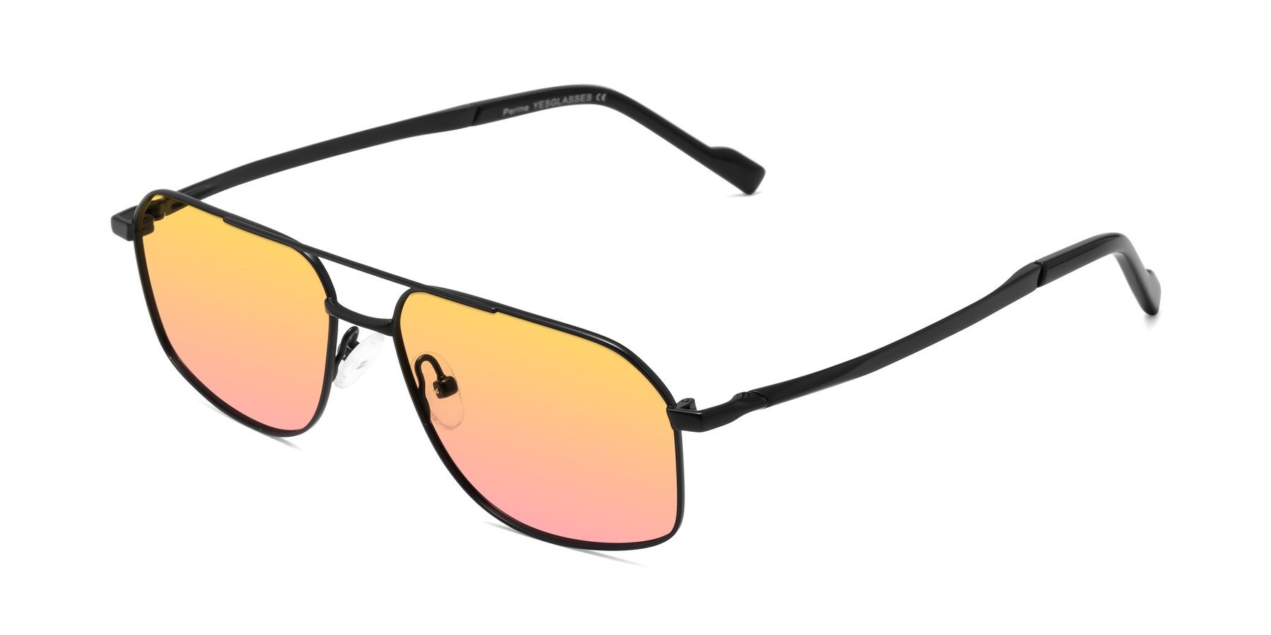 Angle of Perine in Black with Yellow / Pink Gradient Lenses