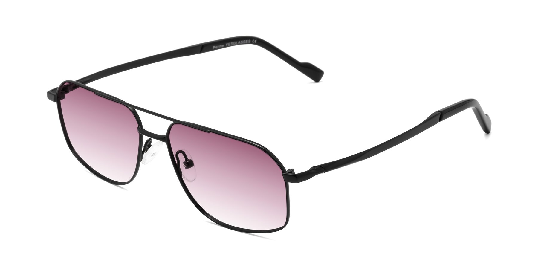 Angle of Perine in Black with Wine Gradient Lenses