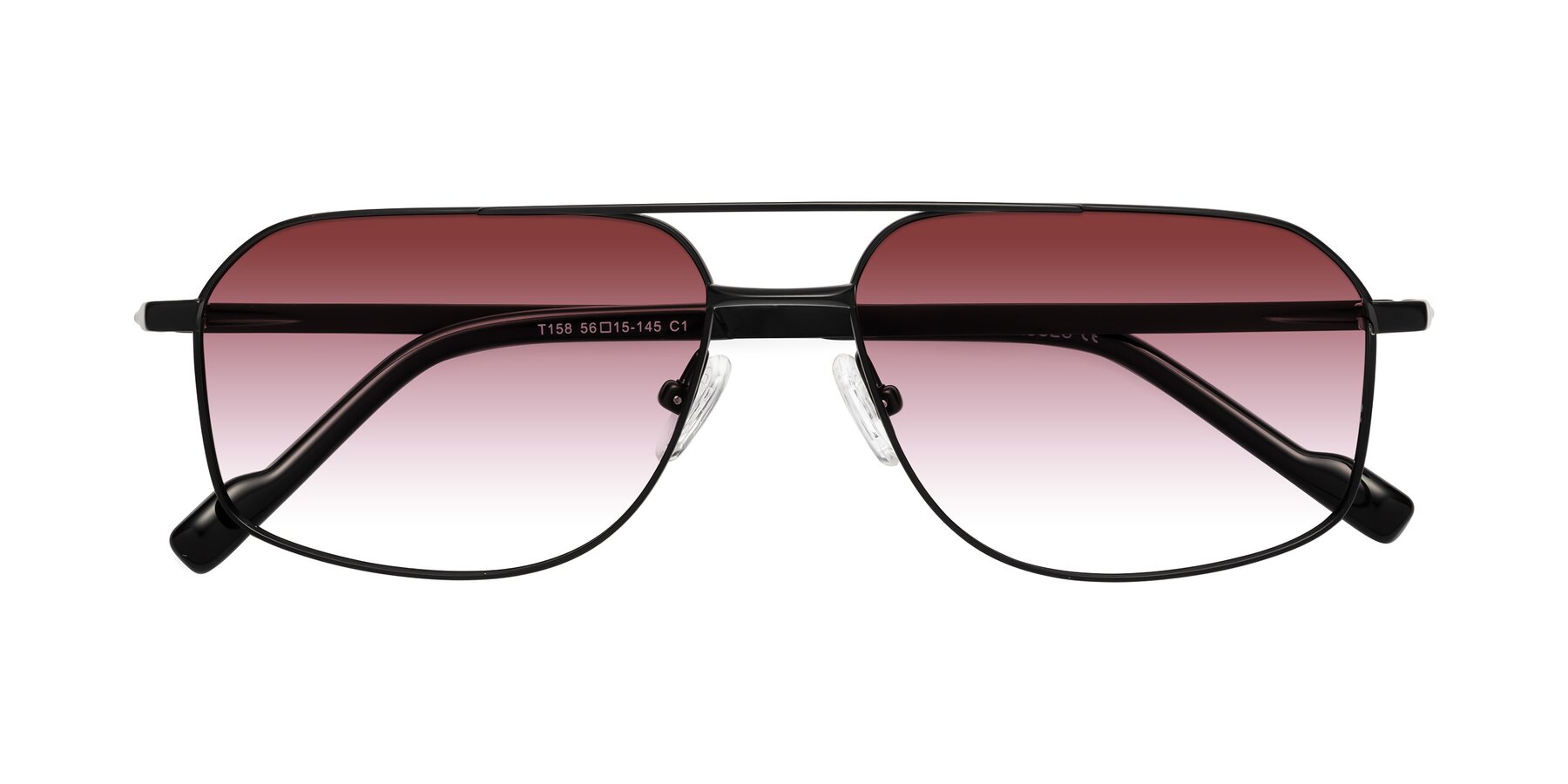 Folded Front of Perine in Black with Garnet Gradient Lenses