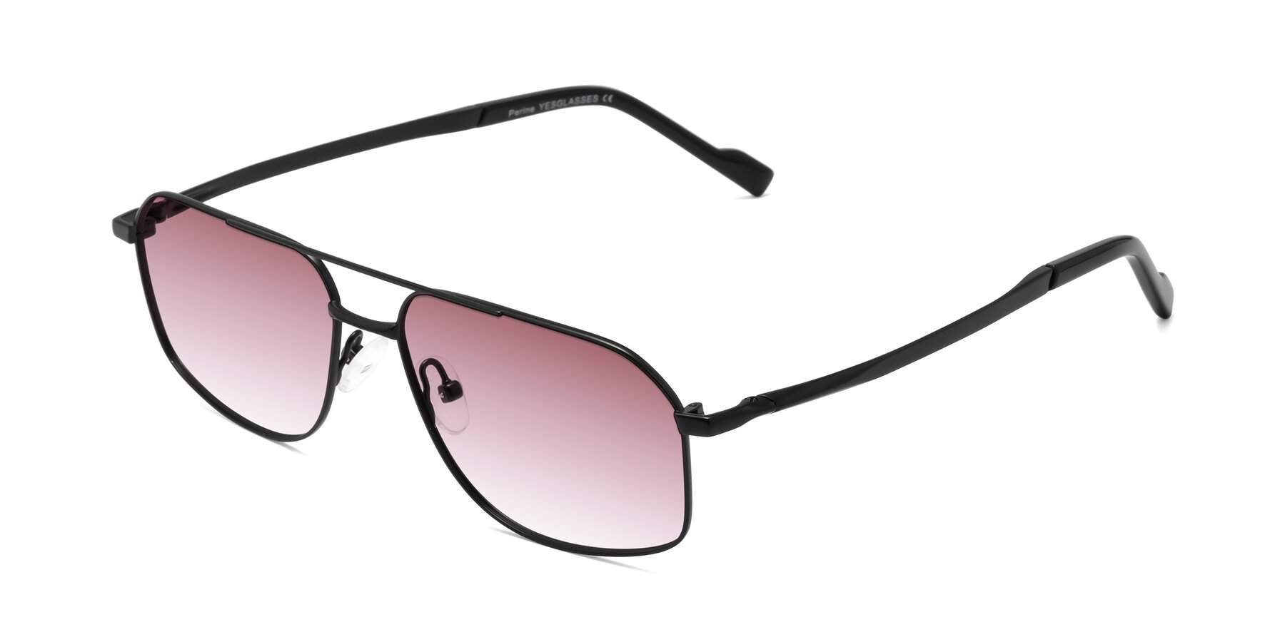 Angle of Perine in Black with Garnet Gradient Lenses