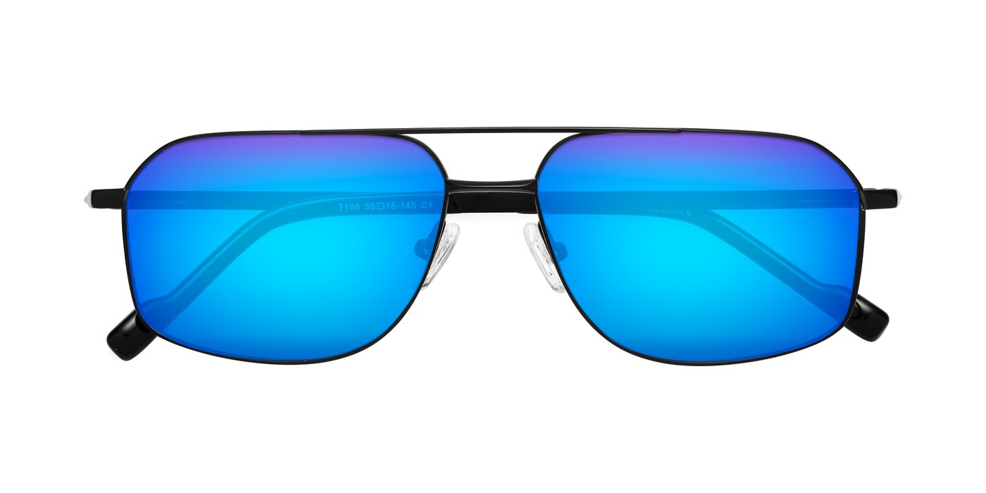 Perine - Black Flash Mirrored Sunglasses