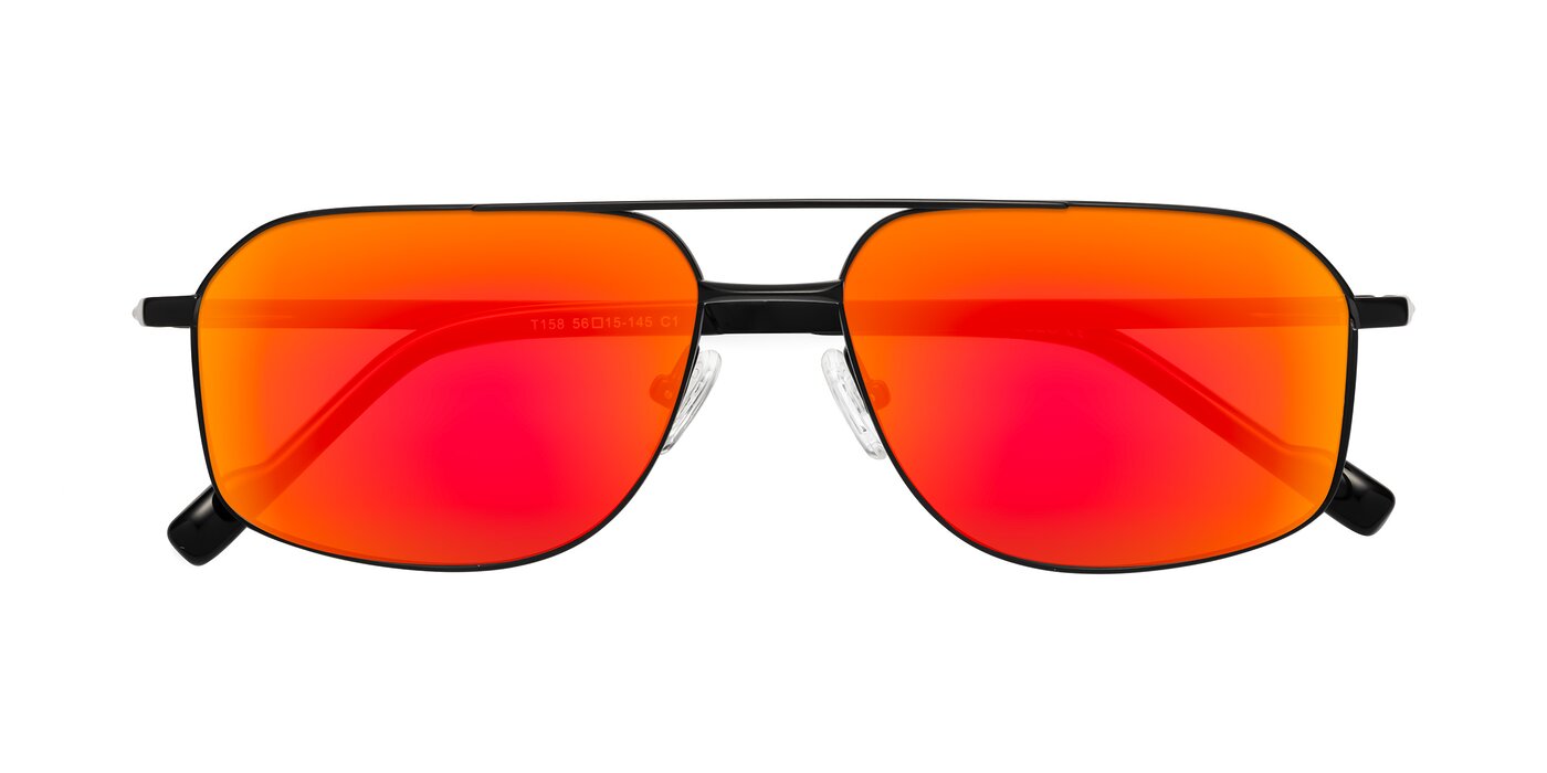 Perine - Black Flash Mirrored Sunglasses