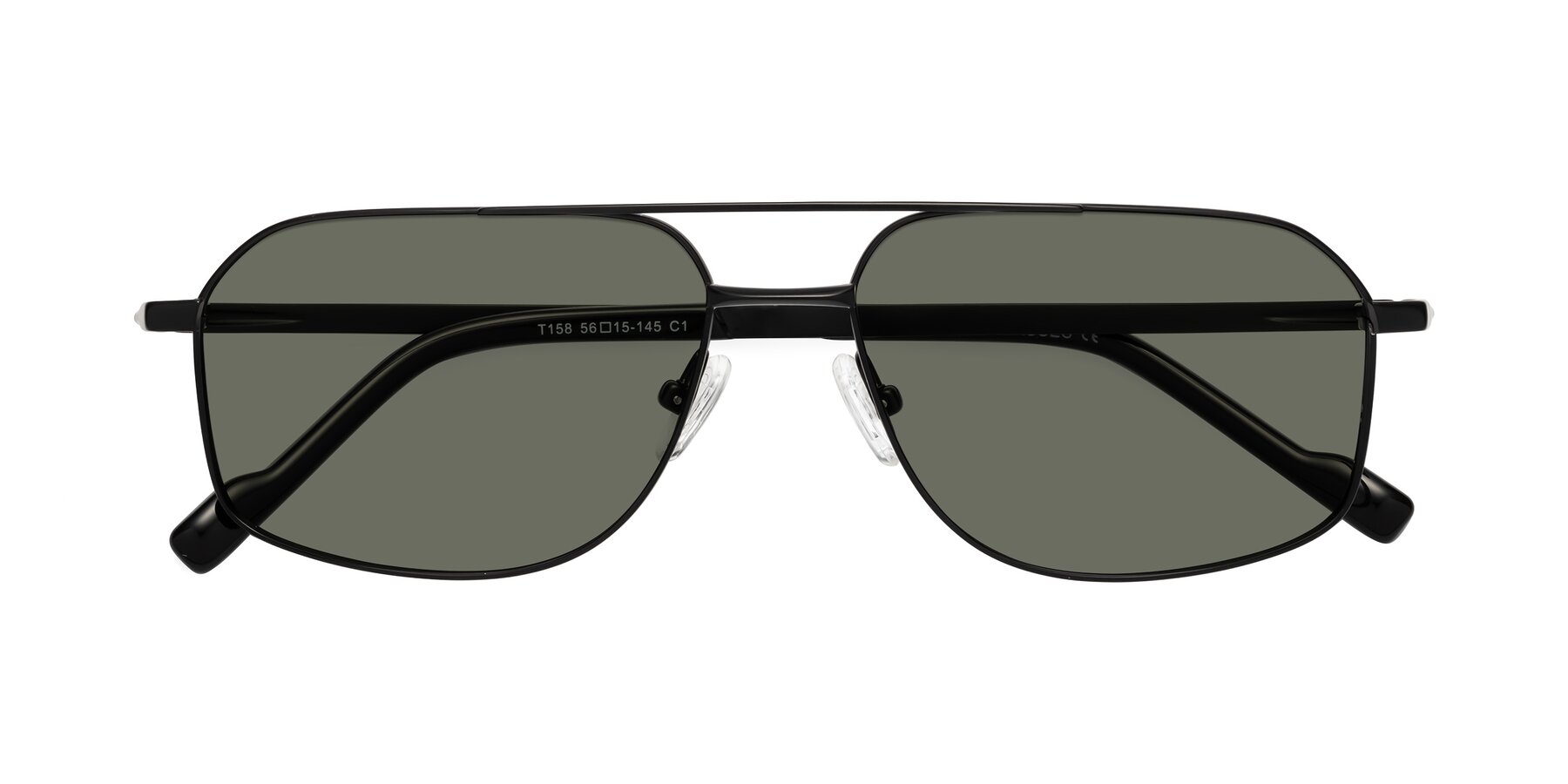 Folded Front of Perine in Black with Gray Polarized Lenses