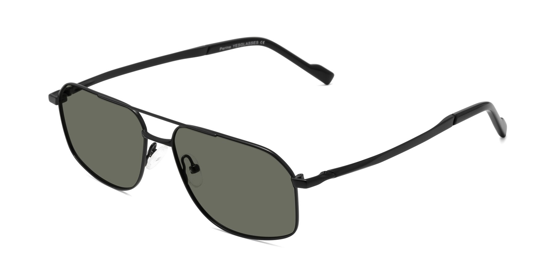 Angle of Perine in Black with Gray Polarized Lenses