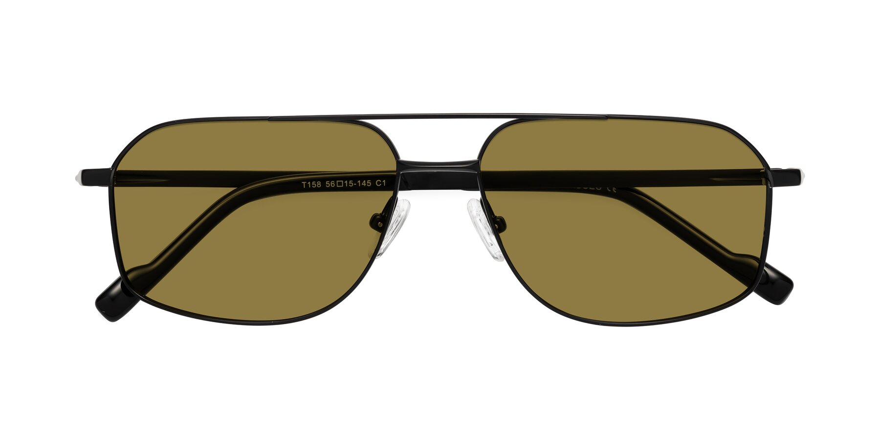 Folded Front of Perine in Black with Brown Polarized Lenses