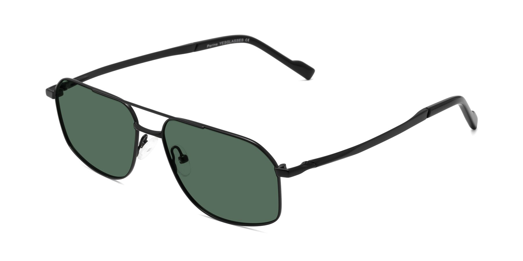 Angle of Perine in Black with Green Polarized Lenses