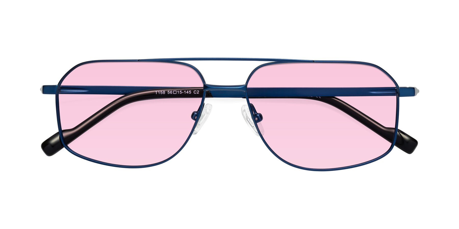 Folded Front of Perine in Blue with Light Pink Tinted Lenses