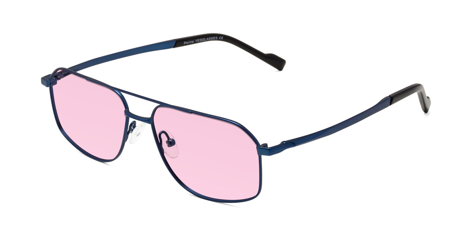 Angle of Perine in Blue with Light Pink Tinted Lenses