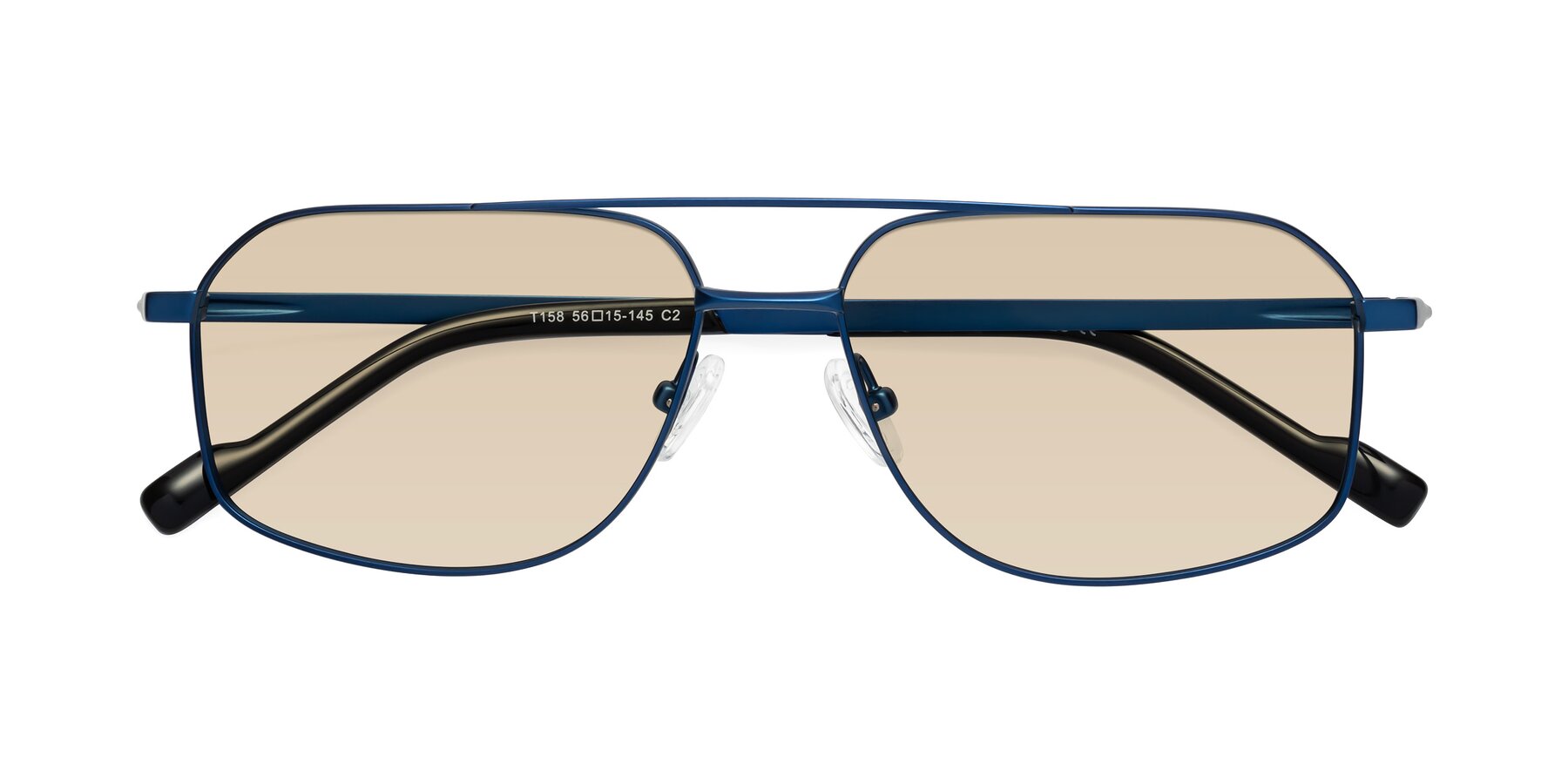 Folded Front of Perine in Blue with Light Brown Tinted Lenses