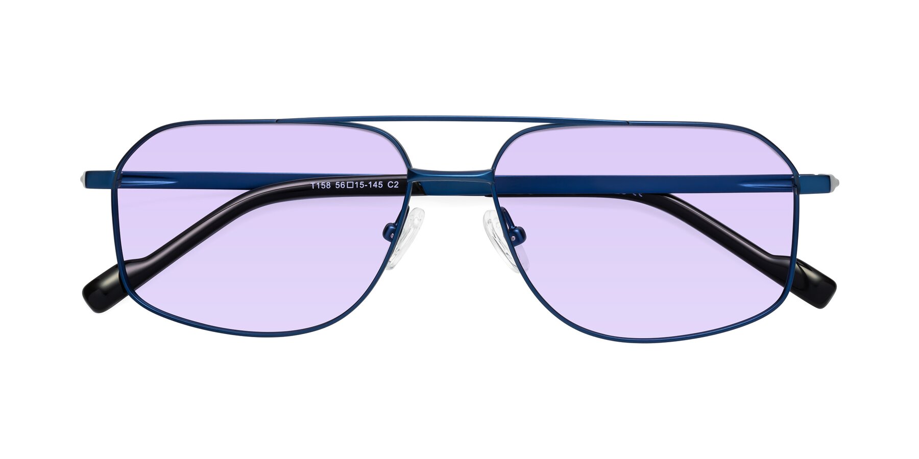 Folded Front of Perine in Blue with Light Purple Tinted Lenses