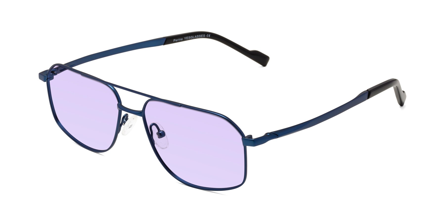 Angle of Perine in Blue with Light Purple Tinted Lenses
