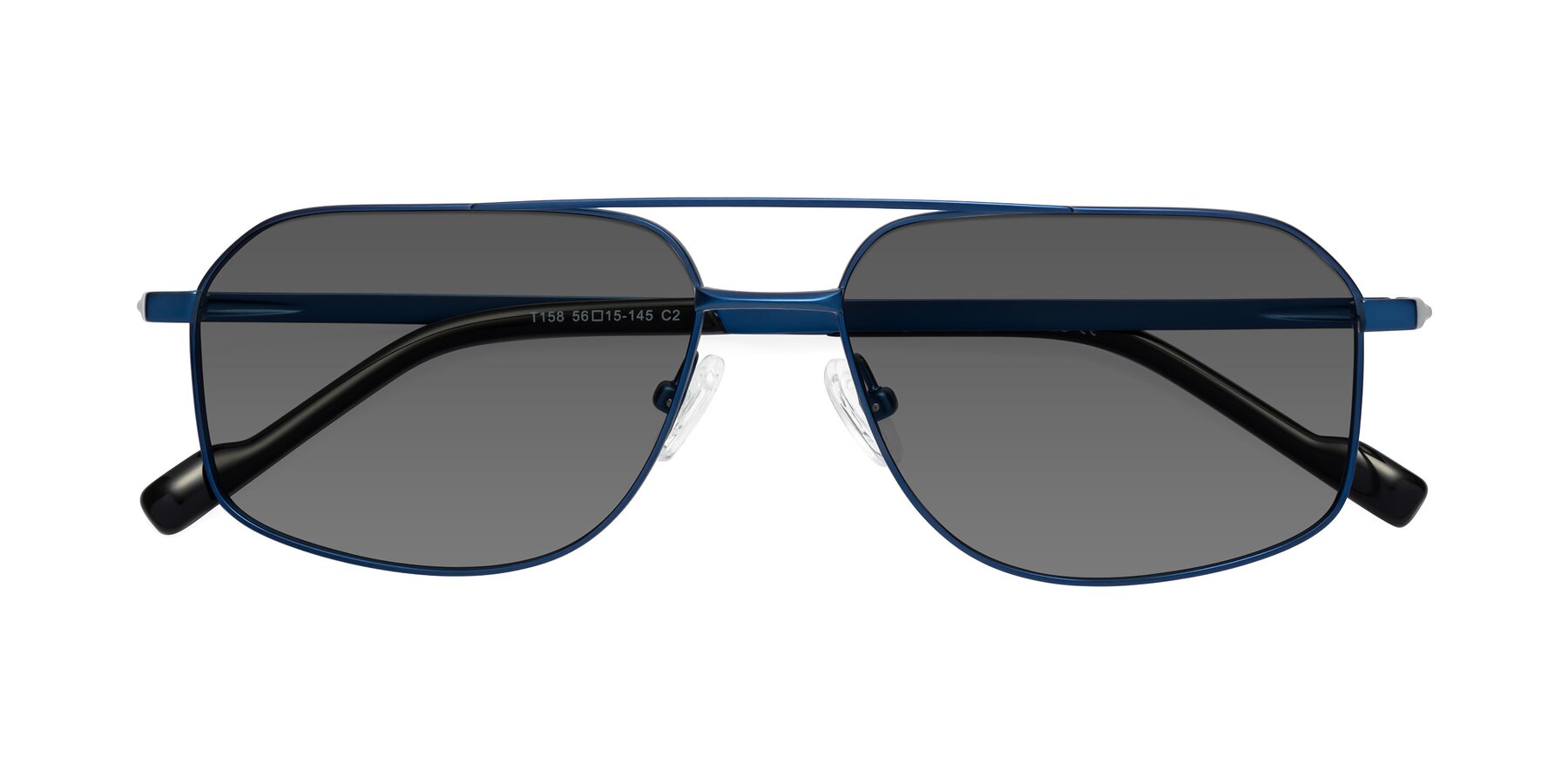 Folded Front of Perine in Blue with Medium Gray Tinted Lenses