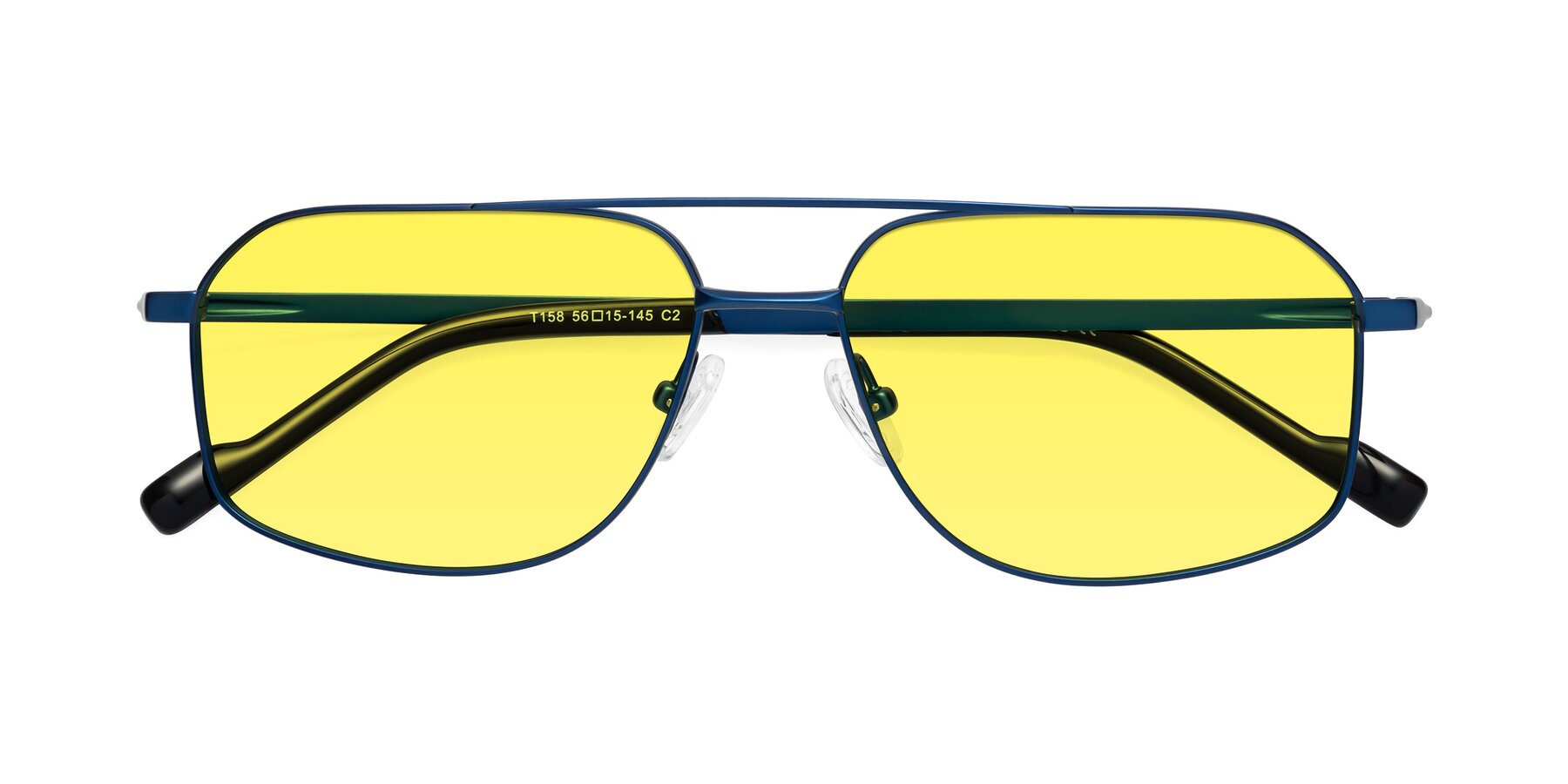 Folded Front of Perine in Blue with Medium Yellow Tinted Lenses