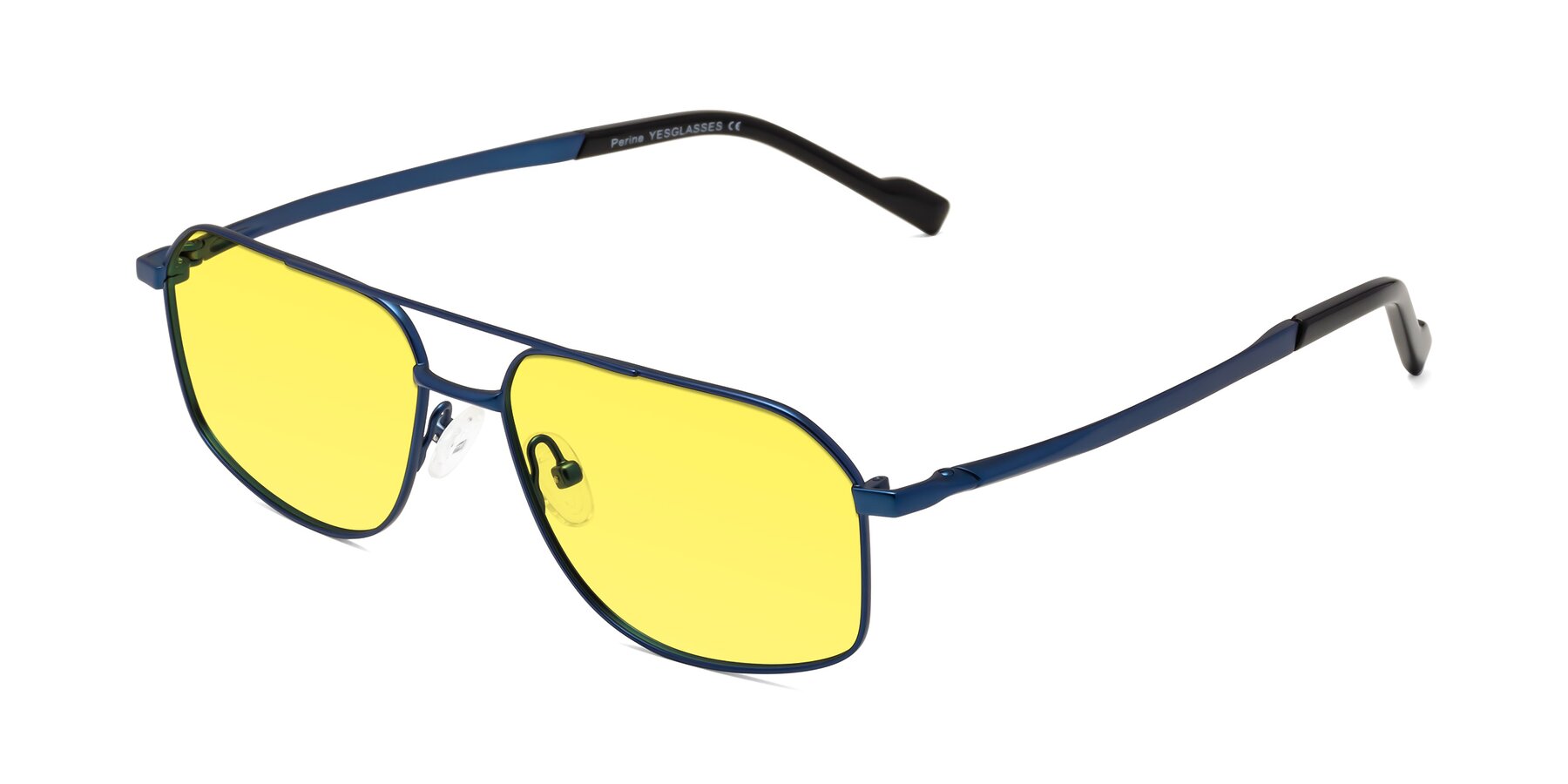 Angle of Perine in Blue with Medium Yellow Tinted Lenses