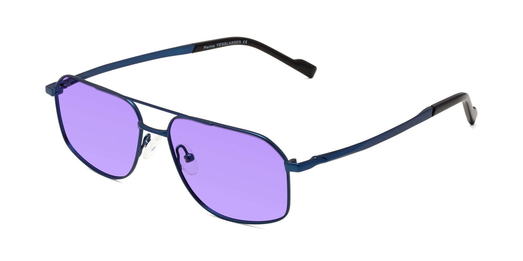 Angle of Perine in Blue with Medium Purple Tinted Lenses