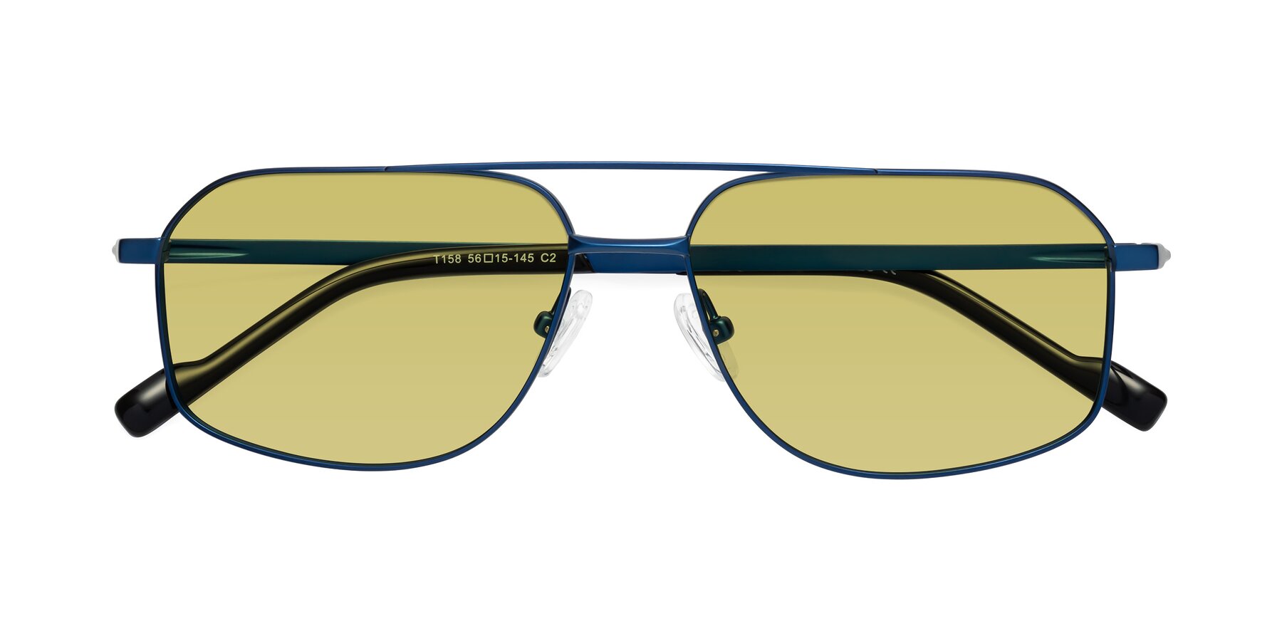 Folded Front of Perine in Blue with Medium Champagne Tinted Lenses