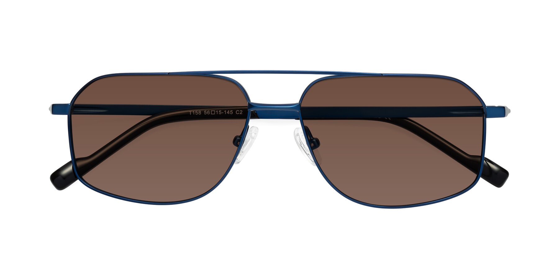Folded Front of Perine in Blue with Brown Tinted Lenses