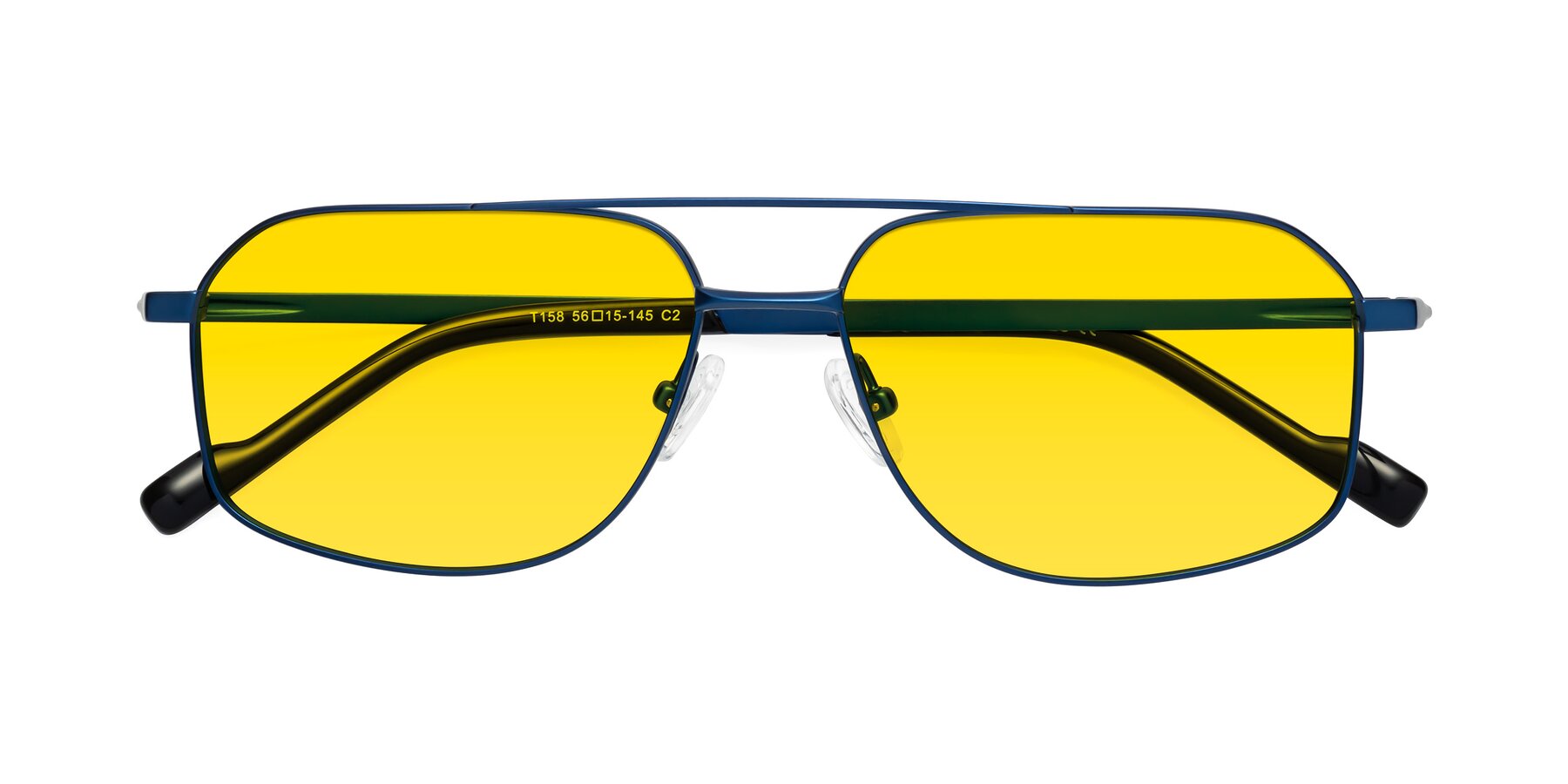 Folded Front of Perine in Blue with Yellow Tinted Lenses