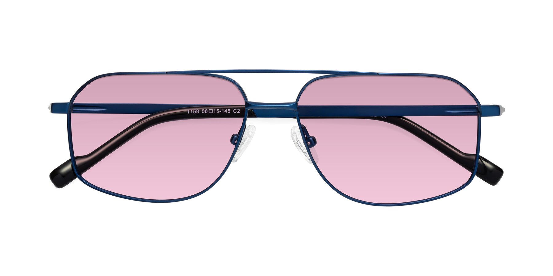 Folded Front of Perine in Blue with Light Wine Tinted Lenses