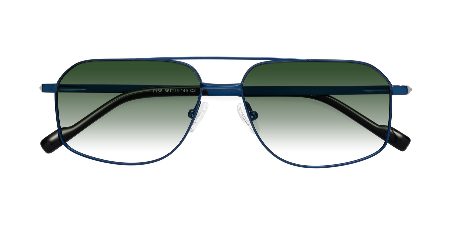 Folded Front of Perine in Blue with Green Gradient Lenses