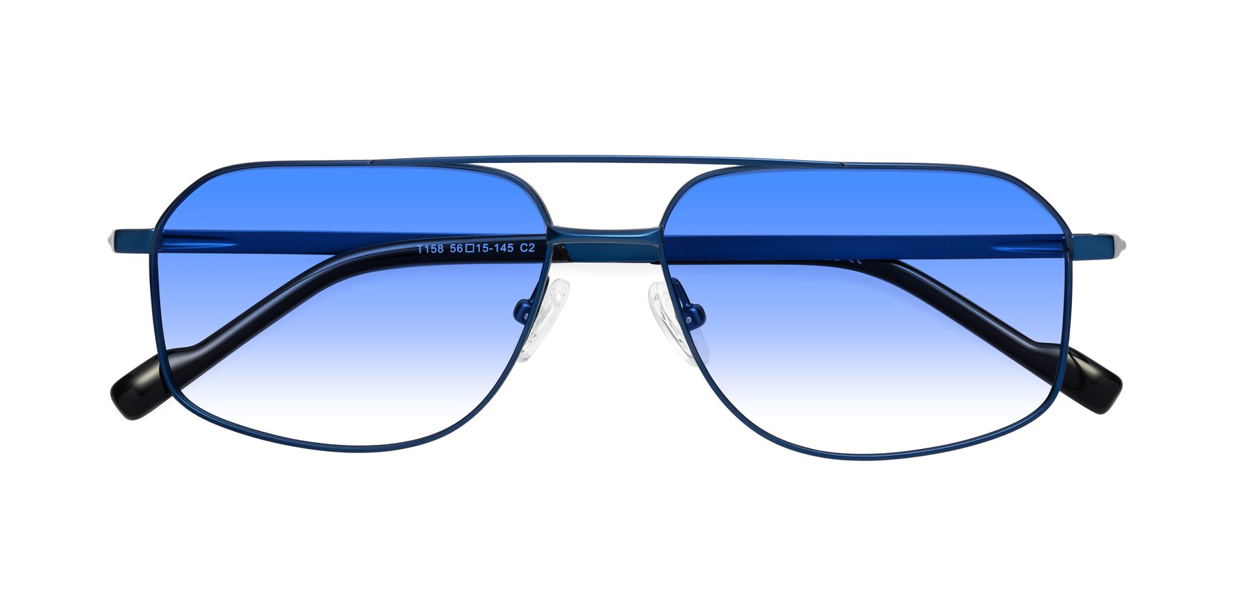 Folded Front of Perine in Blue with Blue Gradient Lenses