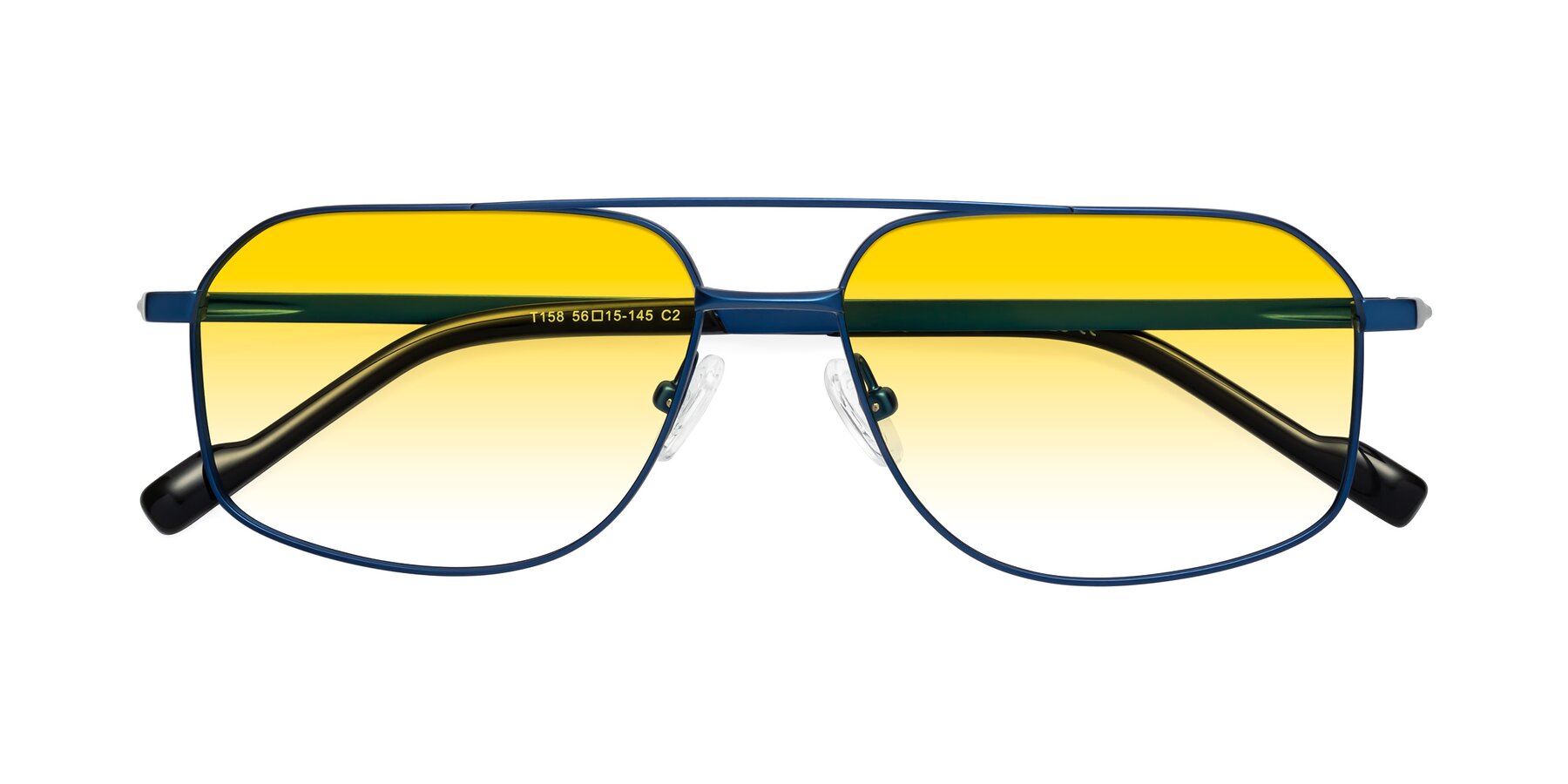 Folded Front of Perine in Blue with Yellow Gradient Lenses