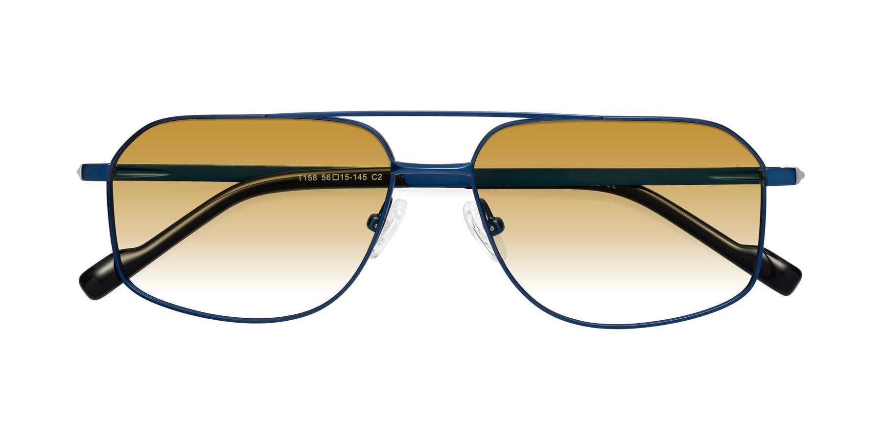 Folded Front of Perine in Blue with Champagne Gradient Lenses