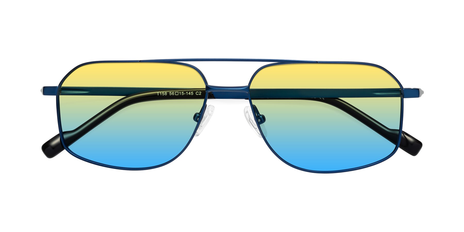 Folded Front of Perine in Blue with Yellow / Blue Gradient Lenses