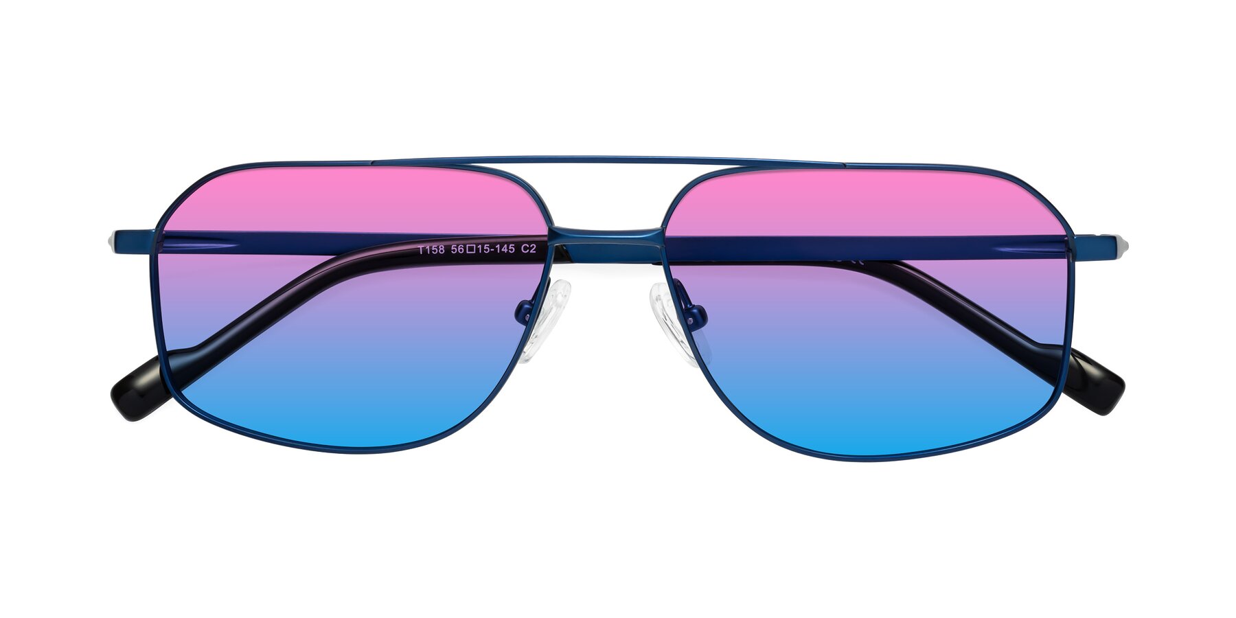 Folded Front of Perine in Blue with Pink / Blue Gradient Lenses