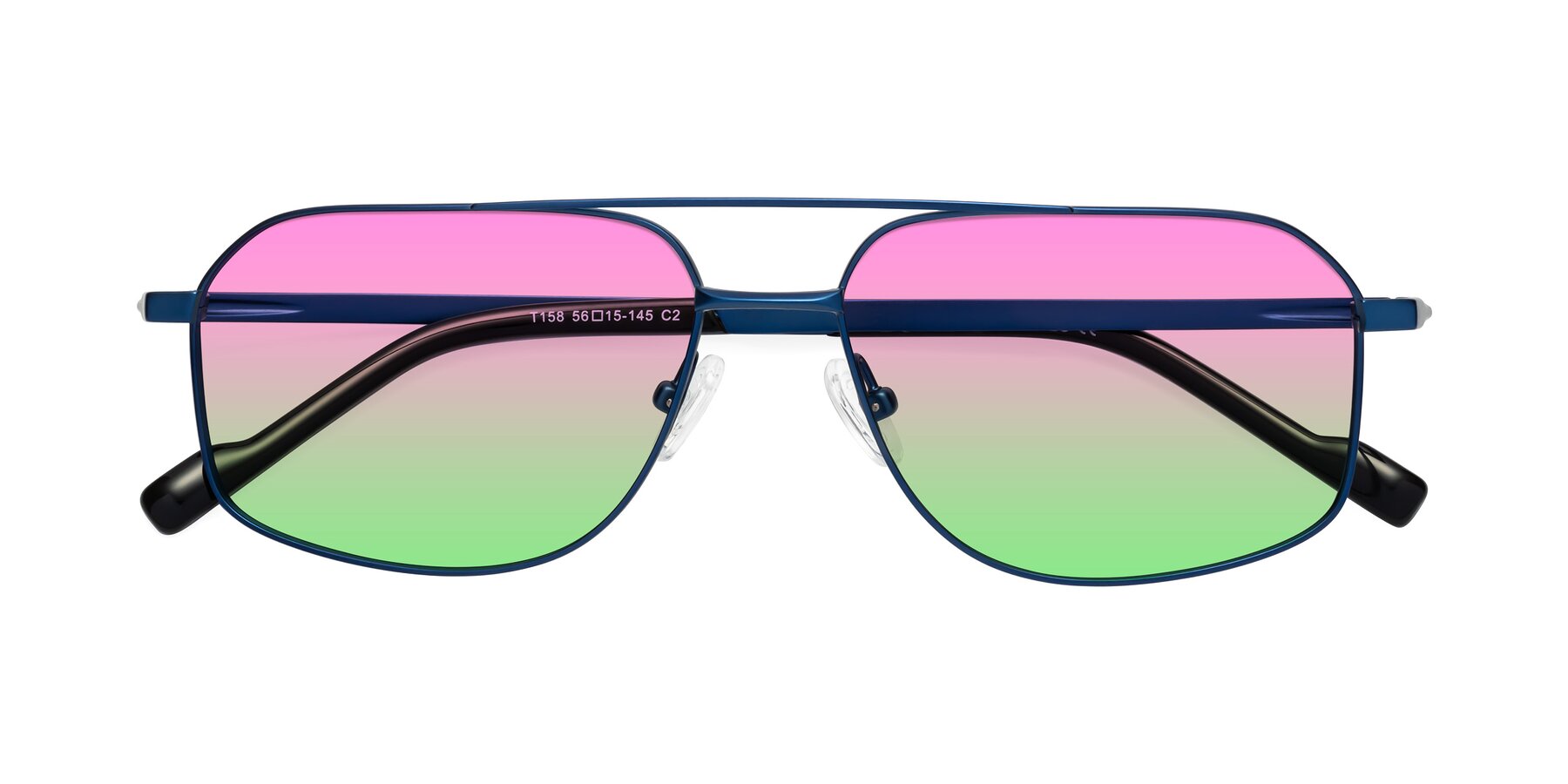 Folded Front of Perine in Blue with Pink / Green Gradient Lenses