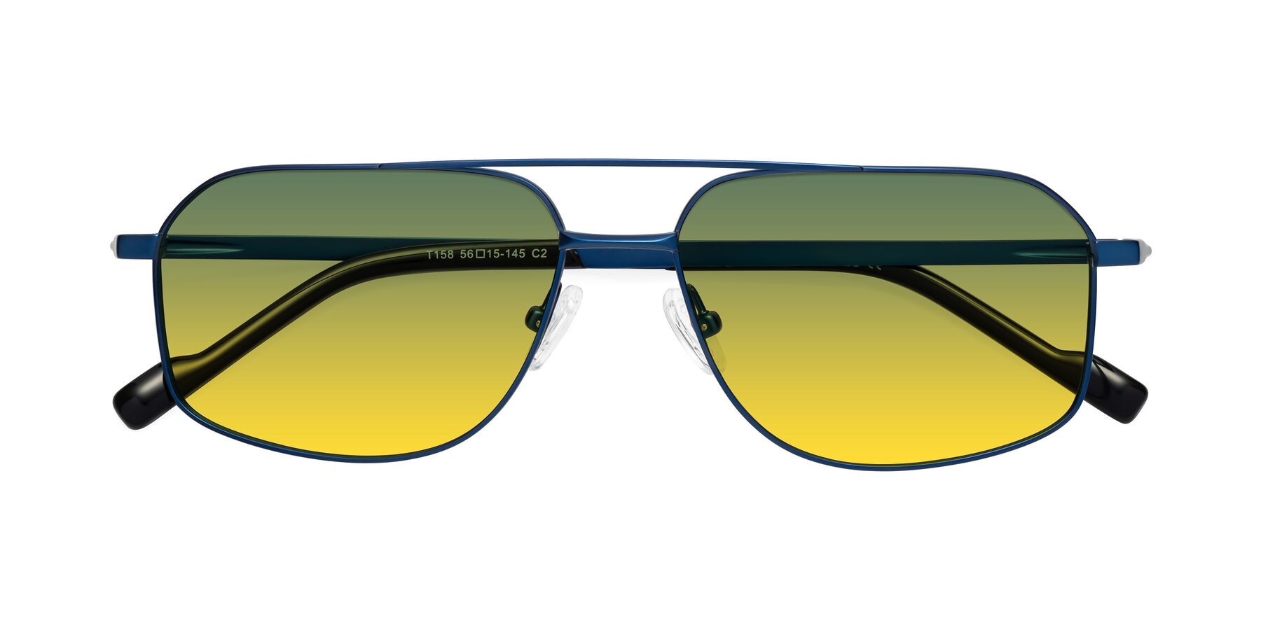Folded Front of Perine in Blue with Green / Yellow Gradient Lenses