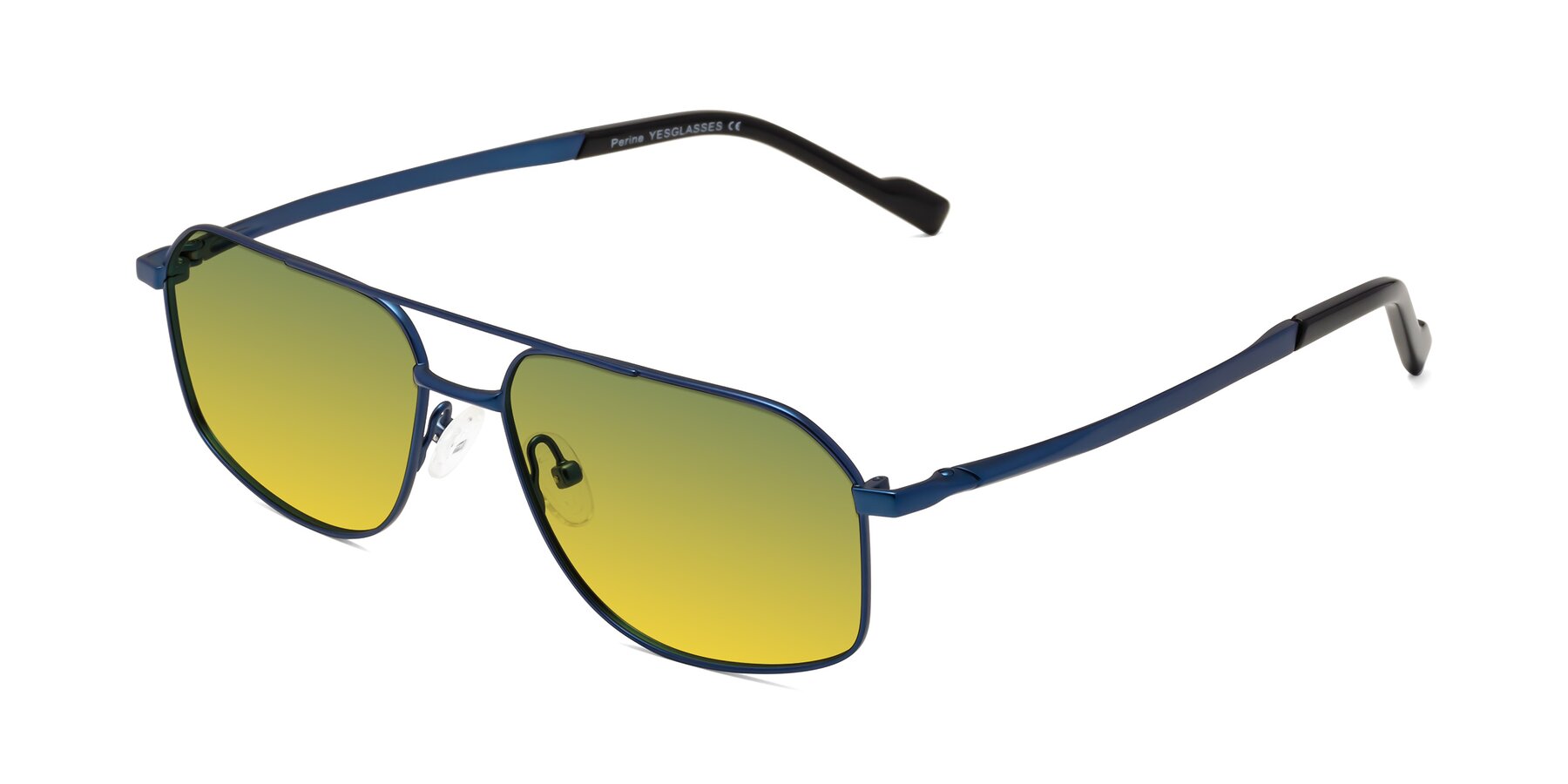 Angle of Perine in Blue with Green / Yellow Gradient Lenses