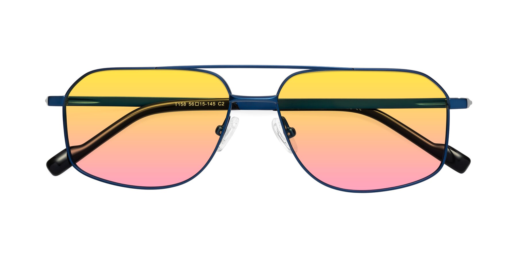 Folded Front of Perine in Blue with Yellow / Pink Gradient Lenses