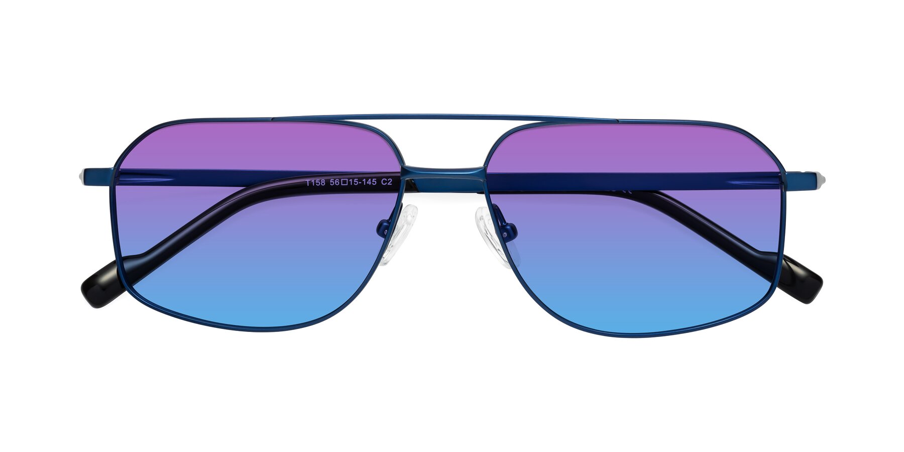 Folded Front of Perine in Blue with Purple / Blue Gradient Lenses