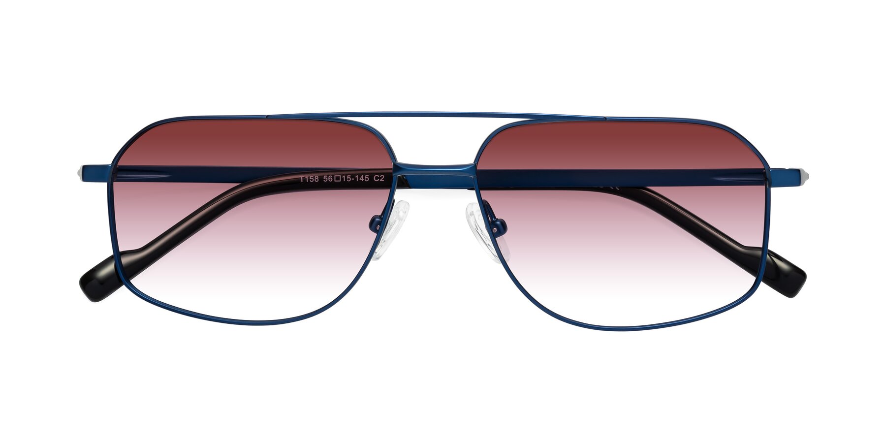 Folded Front of Perine in Blue with Garnet Gradient Lenses