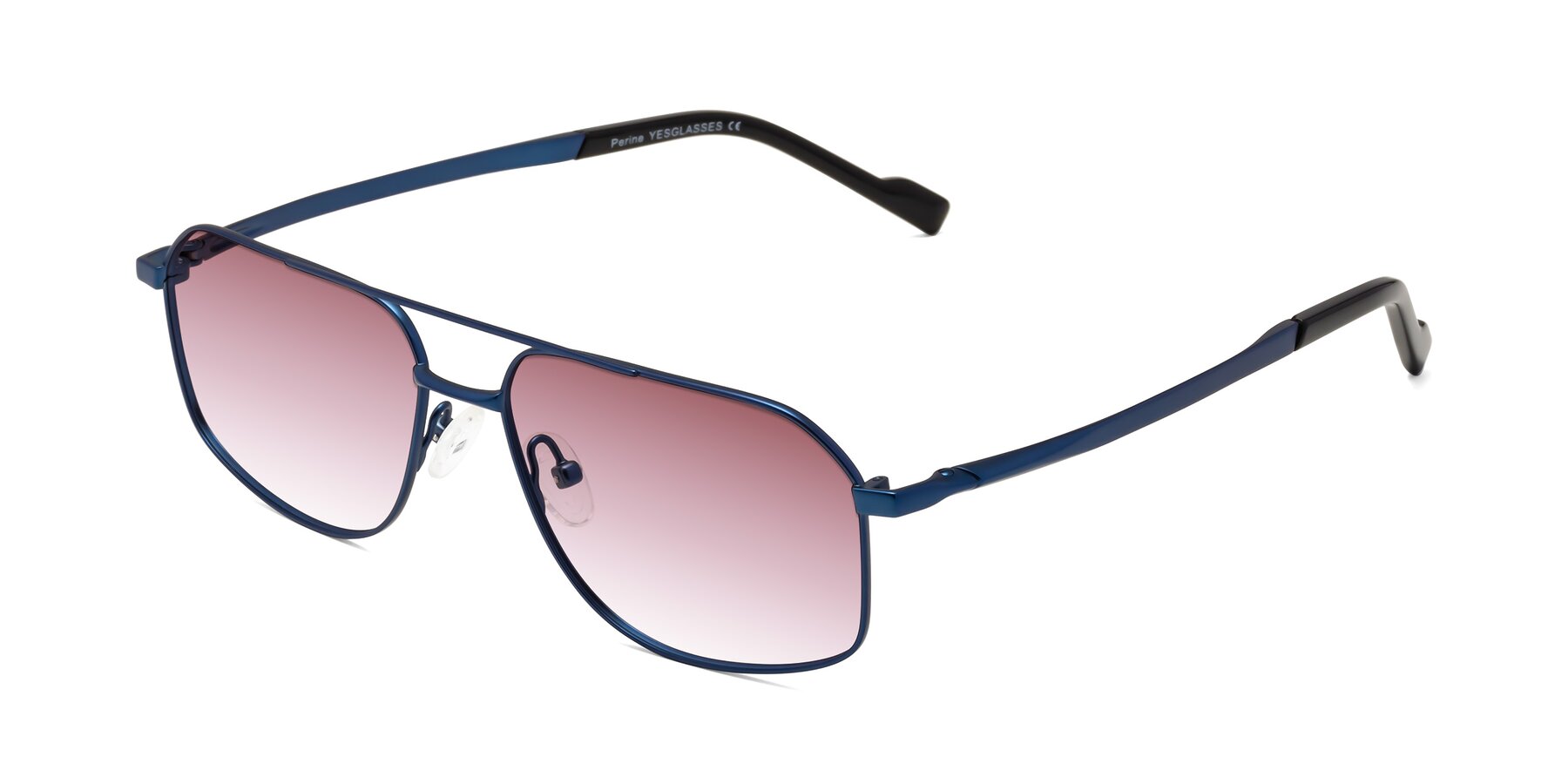 Angle of Perine in Blue with Garnet Gradient Lenses