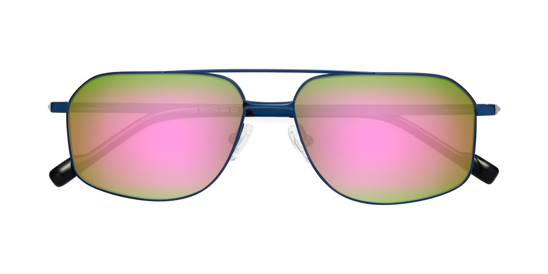 Folded Front of Perine in Blue with Pink Mirrored Lenses