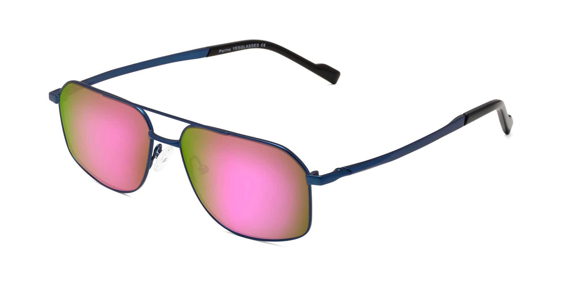 Angle of Perine in Blue with Pink Mirrored Lenses