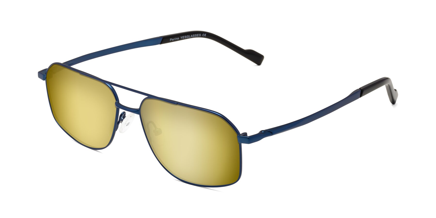 Angle of Perine in Blue with Gold Mirrored Lenses