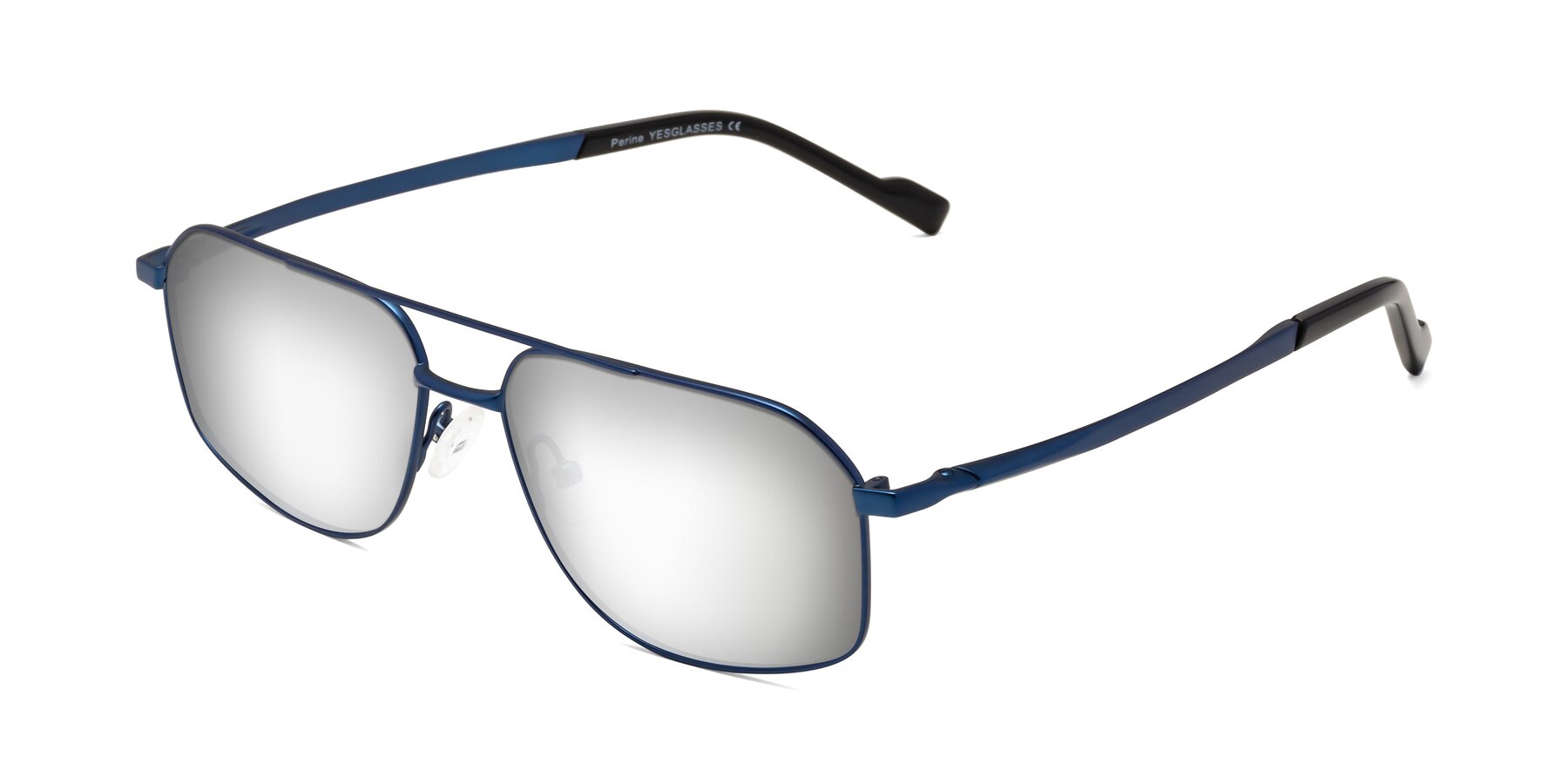 Angle of Perine in Blue with Silver Mirrored Lenses