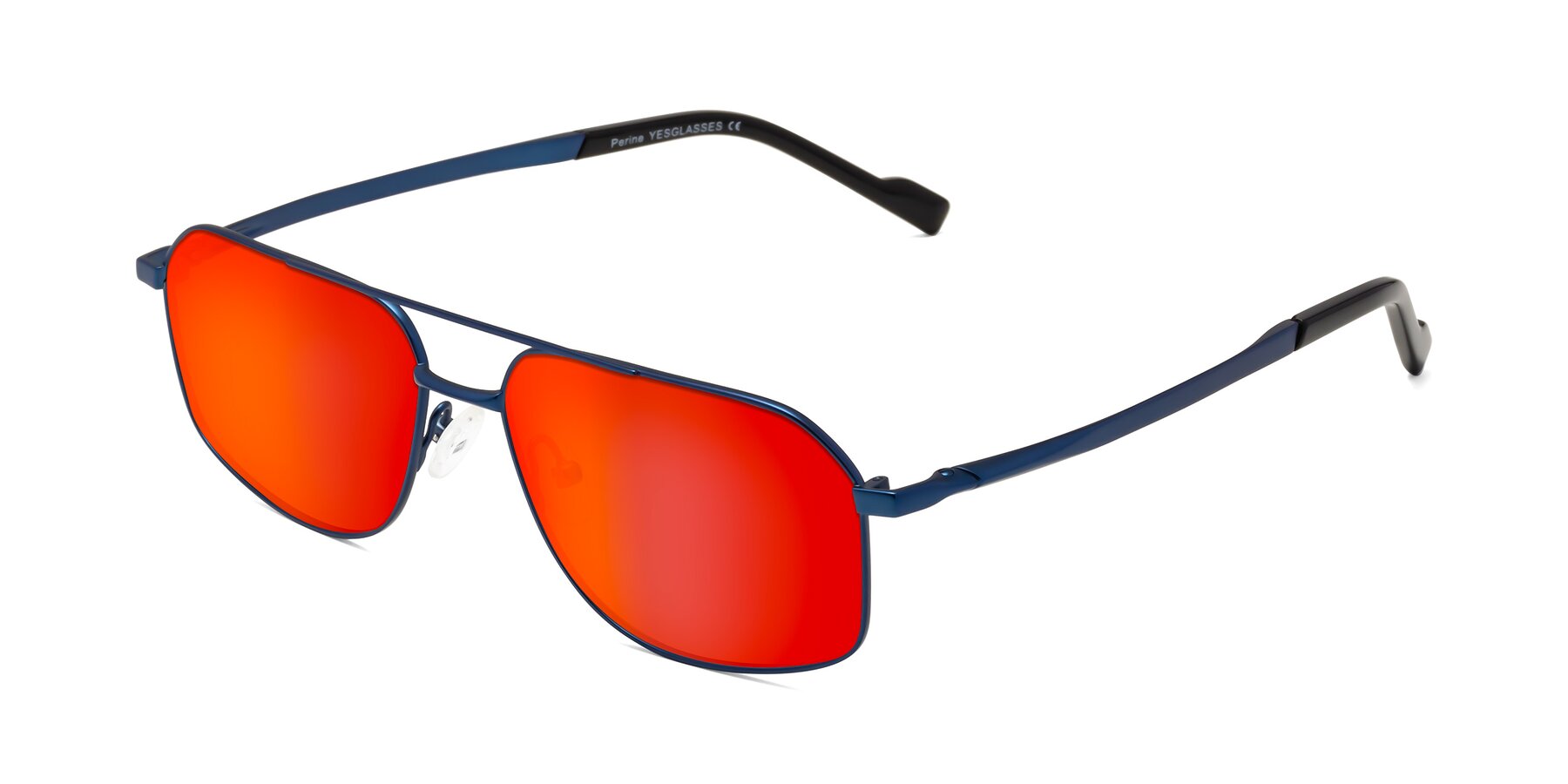 Angle of Perine in Blue with Red Gold Mirrored Lenses